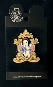 Disneyland Paris Pin - Snow White in Baroque Frame Pink Jewel Gold Rhinestones - Picture 1 of 5