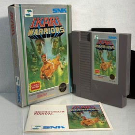 Ikari Warriors 1⭐️NICE Complete CIB 3 Screw Hangtab ⭐️Nintendo NES Original Box