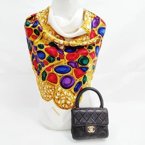 Chanel Bolso de Mano Bufanda Juego 2 Negro Seda Satinado 2754670 - Imagen 1 de 21