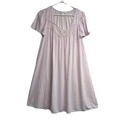 Miss Elaine Essentials Women’s Small Pink Nylon Nightgown Lounge - Image 1 of 4