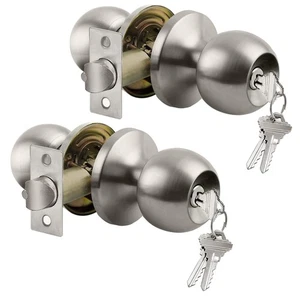 [2 Pack] Entry Door Knob with Lock, Keyed Different Door Lock for Exterior Do... - Picture 1 of 7