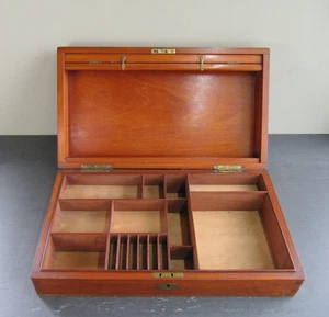 Antique Jaques Games Compendium Solid Mahogany Box - Picture 1 of 16