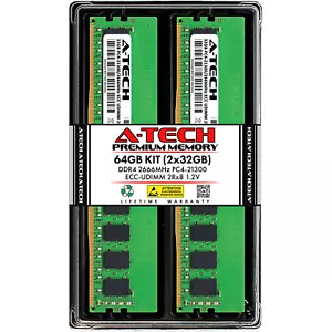 64GB 2x 32GB PC4-2666 ECC UDIMM Supermicro X11SCA-W X11SCE-F X11SCH-F Memory RAM - Picture 1 of 4