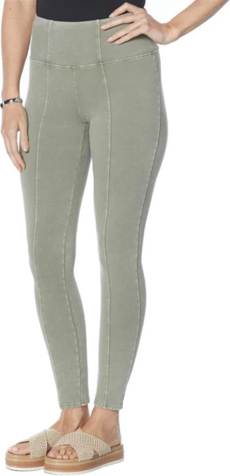 DG2 Downtime Slim Sleek Mineral Wash Seamed Legging Olive XS NEW (610) - Image 1 of 1