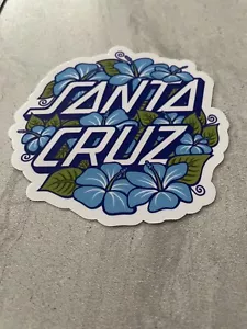 Santa Cruz Skateboard Sticker Decal Waterproof Vinyl 3.5” Blue Flowers - Picture 1 of 4