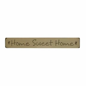 Distressed "Home Sweet Home" Engraved Quote Block Sign- Rustic Country - Picture 1 of 1