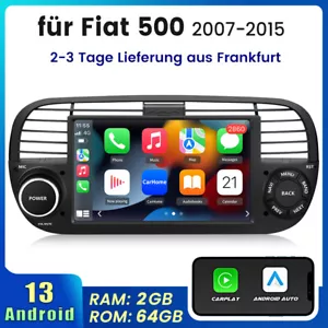 2G+64GB Autoradio Android 13 CarPlay Für Fiat 500 2007-2015 CarPlay WIFI DAB GPS - Bild 1 von 11