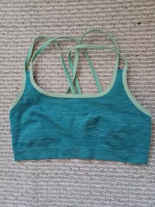 Danskin Now L Womens Blue/Green Active Wireless Unpadded Sports Bra straps - Picture 1 of 4