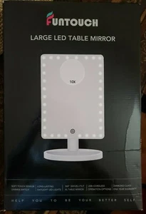 Large Lighted Vanity Makeup Mirror X-Large, FUNTOUCH Mirror with 33 LED, Open Bx - Picture 1 of 2