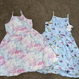 NEW NWT Jumping Beans girls size 8 2 pack dresses tie dye sea life cotton - Picture 1 of 1