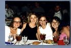FOUND COLOR PHOTO Q+8213 PRETTY WOMEN POSED AT TABLE