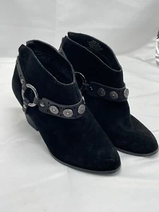 Ankle Boot Yellow Box Mandy Womans Sz 9M Leather Black Heeled - Picture 1 of 8