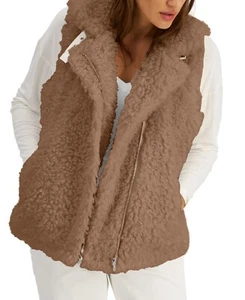 MSRP $100 International Concepts Sherpa Vest Brown Size Small - Picture 1 of 1