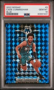 2022-23 Mosaic Cade Cunningham #6 Blue #061/199 PSA 10 GEM MINT POP 1