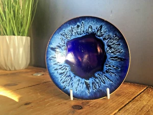 MID CENTURY MODERN FISCHLAND 60S ENAMEL EYEBALL COPPER TRINKET DISH BOWL VINTAGE - Picture 1 of 8