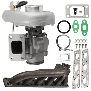 T3 Turbocharger T04E Turbo A/R .50 Turbine 0.63 V-band&Turbo Manifold for BMW - Picture 1 of 11