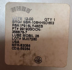 ๐บ๐ธ 99193SOCN 358876-7 SBR-106HHSD653 BEARING NOS NEW - Foto 1 di 3