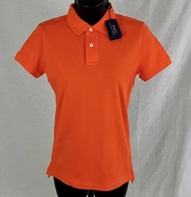 Polo Ralph Lauren Mujer El Polo Ajustado Pequeño Malla Vela Naranja Nuevo con Etiqueta Foto 1 de 4