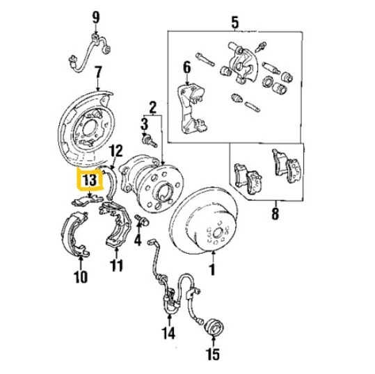 Puntal de freno de estacionamiento trasero derecho genuino para Toyota 4761320040 Foto 1 de 1