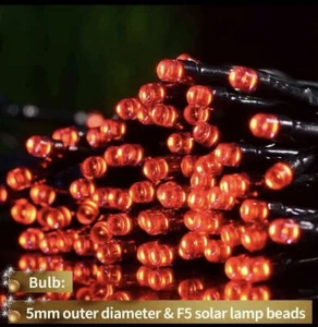 60 LED Red Solar 30’ String Lights Christmas Patio Party Yard Garden Outdoor SO8 - Picture 1 of 11
