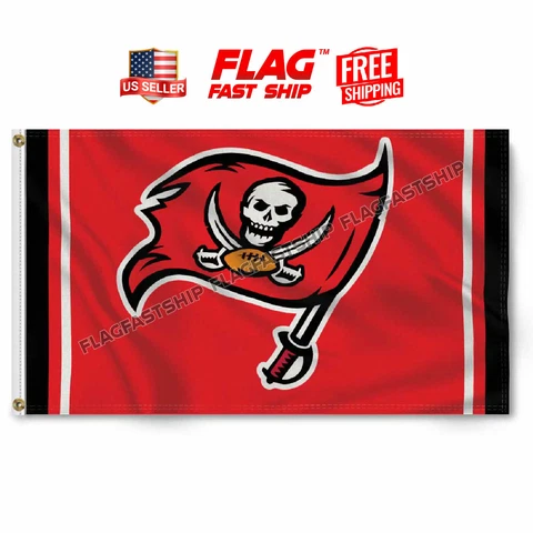 Tampa Bay Buccaneers 3x5 Flag NFL Skull Logo Banner Us Seller Fast FREE Shipping Cover
