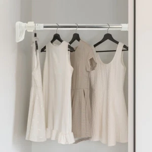Extendable Closet Bar Extendable White Tension Rod Curtain Rod - Picture 1 of 12
