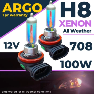H8 Xenon White 100w Car Weather 708 Headlight Bulbs Fog Light Lamps DRL Hid 12v - Image 1 of 4
