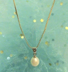 18KGP Serpentine Chain w/Pearl Pendant  - Bild 1 von 4