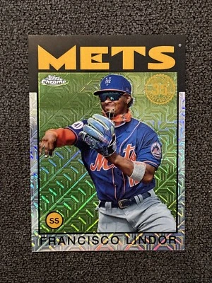 2021 Topps Update 1986 Chrome Mojo Francisco Lindor #86C-26 New York Mets - Image 1 of 2