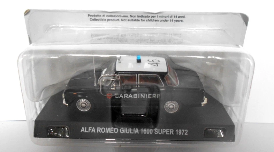DIE CAST  ALFA ROMEO GIULIA 1600 SUPER - 1972  SCALA 1/43 CARABINIERI(SC.2-D)  - Immagine 1 di 1
