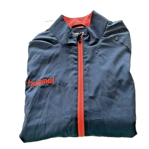 Hummel Authentic Jacket Boys L 16 Windbreaker Gray Long Sleeve Zippered Pockets - Picture 1 of 8