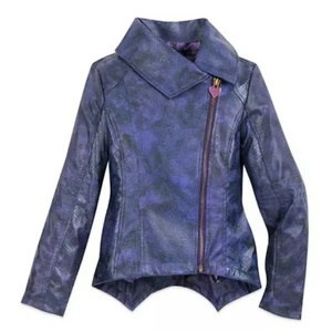 Disney Store Mal Girls Moto Jacket Descendants Faux Leather Costume Coat NEW - Picture 1 of 6