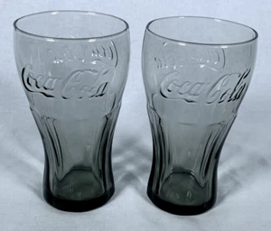 Set of (2) Vintage Libbey Coca Cola Coke 6" Glasses Light Brown - Excellent Cond - Picture 1 of 7