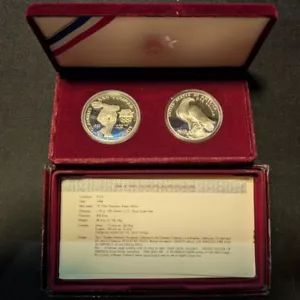 1983-S 1984-S Los Angeles Olympics 2 Coin Proof Commemorative 90% Silver Dollar - Picture 1 of 6