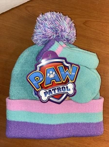 NEW ~ Nickelodeon Paw Patrol Hat and Mittens Toddler Girls - Picture 1 of 3