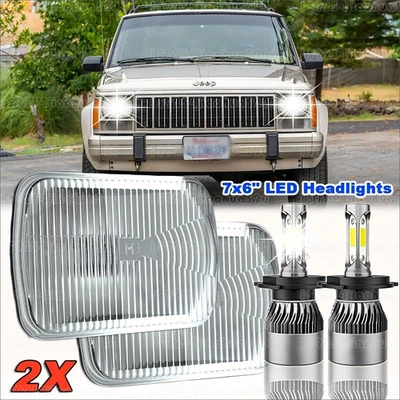 Par de faros LED 5x7" 7x6" haz sellado alto/bajo para Jeep Cherokee XJ 1984-2001 Foto 1 de 4