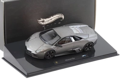 1:43 Hot Wheels Elite Lamborghini Reventon Coupe 2008 Grigio Opaco - Immagine 1 di 3