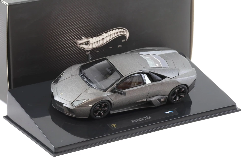 1:43 Hot Wheels Elite Lamborghini Reventon Coupe 2008 Grigio Opaco - Immagine 1 di 3