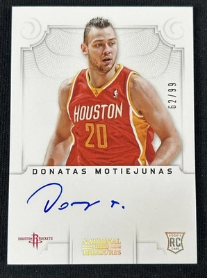 2012-13 Panini National Treasures DONATAS MOTIEJUNAS Auto Houston Rockets /99 - Image 1 of 2