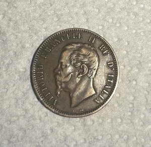 1866 Italy Kingdom. Victor Emanuel II. 10 Centesimi Coin - Picture 1 of 2