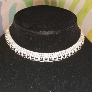 Claire's Clear Rhinestone 3 Chain Layered Choker Necklace - Picture 1 of 4
