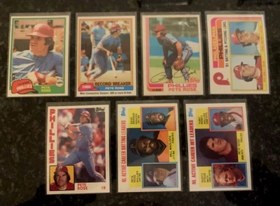 PETE ROSE Card Lot 1981-1984 TOPPS (7 DIFFERENT)....................NM-MT - Image 1 of 2