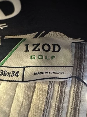 Calças de golfe masculinas pretas Izod 36x34 - Imagem 1 de 4