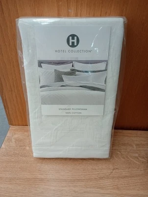 Hotel Collection Standard Pillow Sham 100% Cotton White - Image 1 of 4