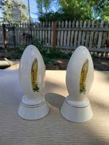 Vintage Coors Ceramic Salt Pepper Shaker Wheat Pattern USA 1930 Painted Barley - Picture 1 of 10