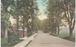 Suffern Pompton Road Hand Colored Albertype 1945 NY - Picture 1 of 2