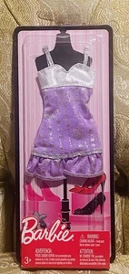 2009 Barbie Fashion Outfit - Purple & Silver Dress With Silver Stars~ R4276 - Picture 1 of 1
