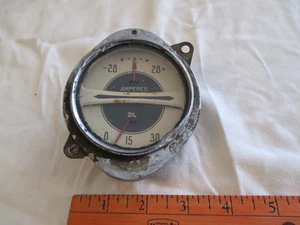 Vintage Amperes And Oil Pressure Gauge. Dial. Auto. Rat Rod. Truck. Untested. - Picture 1 of 10