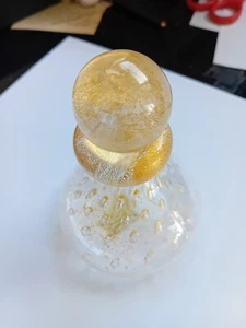 Parfümflasche aus Muranoglas Mario Tessaro transparent + 24k Gold - Bild 1 von 8