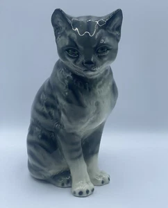 Statuina Goebel grigio gatto tabby occhi verdi con occhi verdi 7,5" #2438 W. Germania - Foto 1 di 12